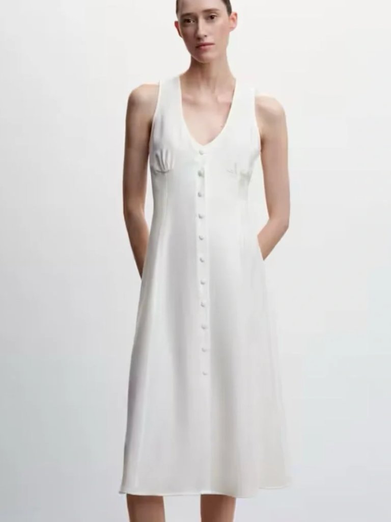 Mango Buttoned Bow Dress
